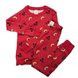 Hanna Andersson Mickey rainbow pajama set, size 5